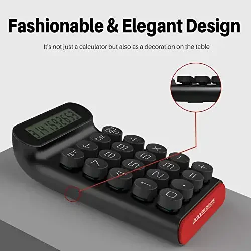 Mechanical Switch Calculator, Handheld for Daily and Basic Office, 10 Digit Large LCD Display (Black) - 4