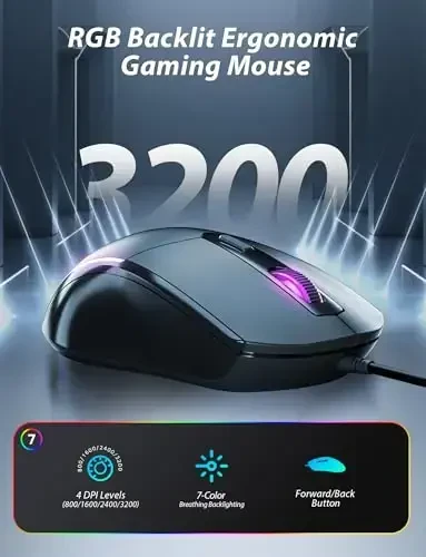 Mexanik o'yin klaviaturasi va sichqonchasi, LED yoritgichli 98 tugmali suzuvchi kalpak va 4 DPI RGB o'yin sichqonchasi sichqoncha yostig'i bilan, MAC PC Gamer aksessuarlari uchun to'liq Anti-Ghost yoritgichli simli kompyuter klaviaturalari, pushti - 4