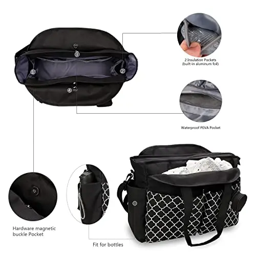 MEYTEILAY Diaper Bag Tote Large Multi-Function Baby Changing Bag for Mom with Changing Station Travel Nappy Bag for Women - 2