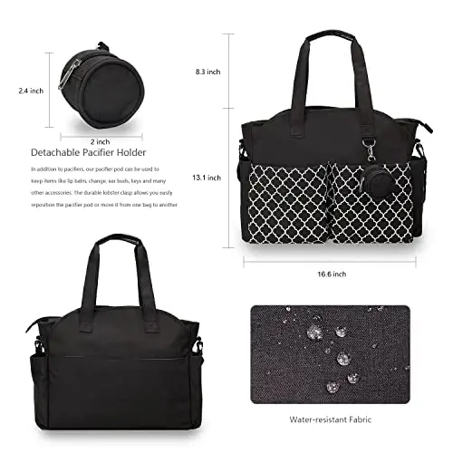 MEYTEILAY Diaper Bag Tote Large Multi-Function Baby Changing Bag for Mom with Changing Station Travel Nappy Bag for Women - 4