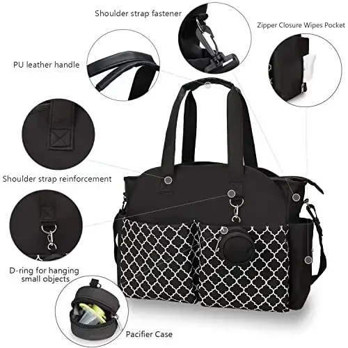 MEYTEILAY Diaper Bag Tote Large Baby Changing Bag for Mom with Changing Station - 3