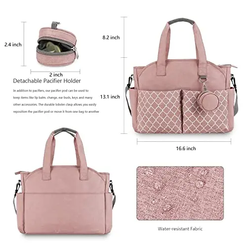 MEYTEILAY Diaper Bag Tote Large Multi-Function Baby Changing Bag for Mom with Changing Station Travel Nappy Bag for Women - 5