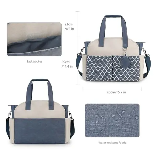 MEYTEILAY Diaper Bag Tote Large Multi-Function Baby Changing Bag for Mom with Changing Station Travel Nappy Bag for Women - MEYTEILAY (1)