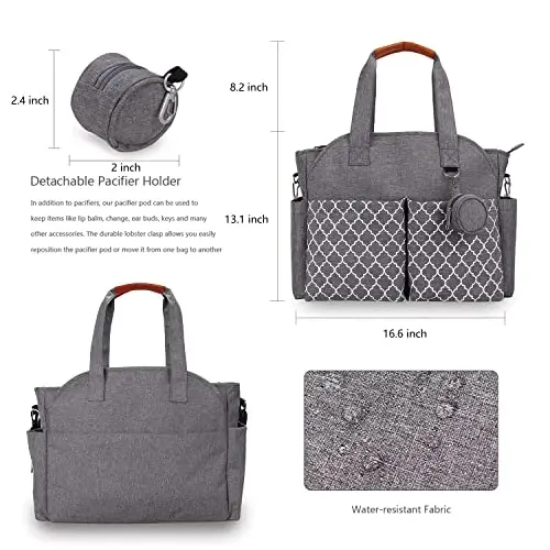 MEYTEILAY Diaper Bag Tote Large Multi-Function Baby Changing Bag for Mom with Changing Station Travel Nappy Bag for Women - 4