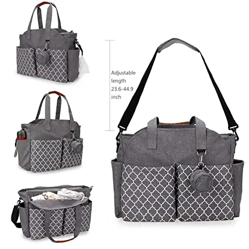 MEYTEILAY Diaper Bag Tote Large Multi-Function Baby Changing Bag for Mom with Changing Station Travel Nappy Bag for Women - 5