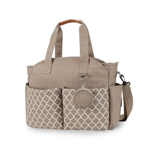 MEYTEILAY Diaper Bag Tote Large Multi-Function Baby Changing Bag for Mom with Changing Station Travel Nappy Bag for Women 
