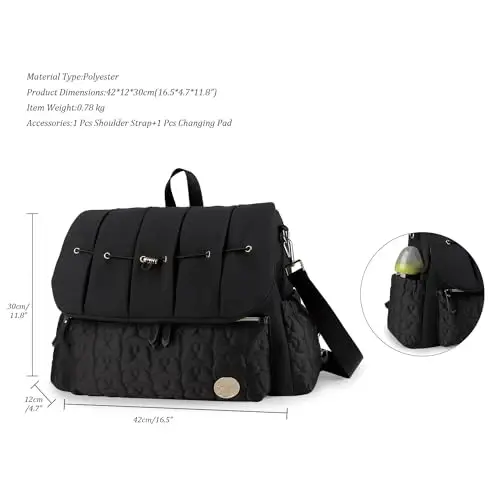 MEYTEILAY Diaper Bag Tote Baby Changing Bag Large Baby Bags for Mom with Changing Station Multifunction Travel Nappy Bag - MEYTEILAY (1)