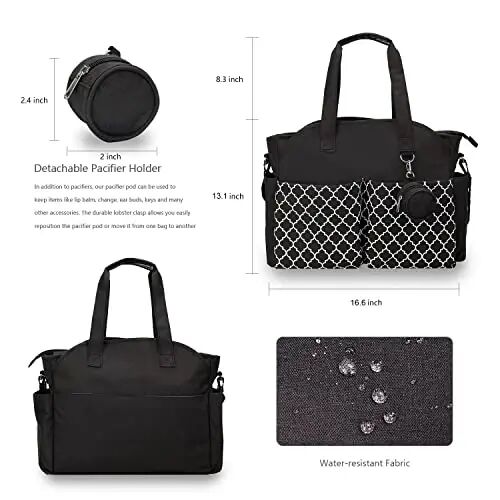 MEYTEILAY Diaper Bag Tote Large Baby Changing Bag for Mom with Changing Station - 4