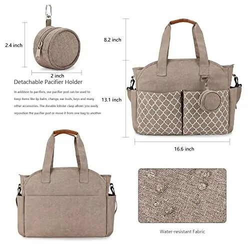 MEYTEILAY Diaper Bag Tote Large Baby Changing Bag for Mom with Changing Station - 5