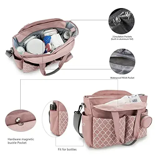MEYTEILAY Diaper Bag Tote Large Baby Changing Bag for Mom with Changing Station - 2