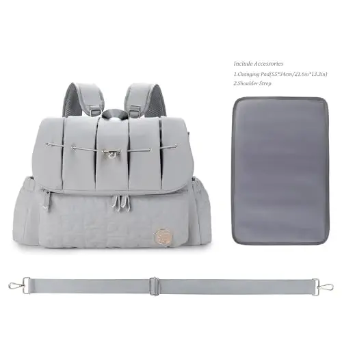 MEYTEILAY Pampers sumkasi Tote Baby Changing Bag Katta Baby Sumkalar Ona uchun o'zgartirish stantsiyasi bilan Multifunction Travel Nappy Bag - 3