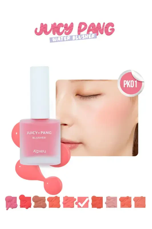 Meyve Kokulu, Nemlendirici, Doğal Görünümlü Sıvı Allık A'pıeu Juicy-pang Water Blusher (PK01)-PK01 - 1