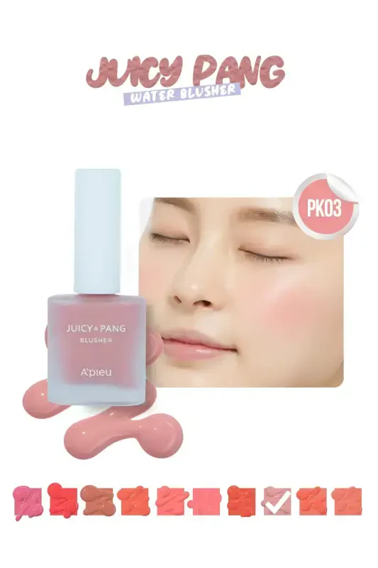 Meyve Kokulu, Nemlendirici, Doğal Görünümlü Sıvı Allık A'pıeu Juicy-pang Water Blusher (PK03)-PK03 - 1
