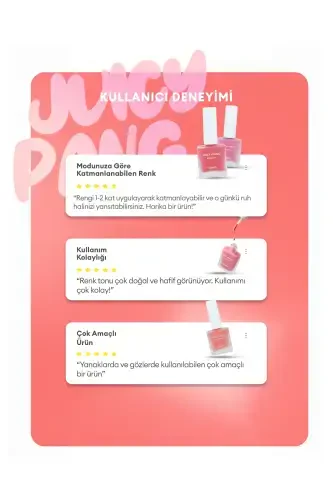 Meyve Kokulu, Nemlendirici, Doğal Görünümlü Sıvı Allık A'pıeu Juicy-pang Water Blusher (PK04)-PK04 - 7