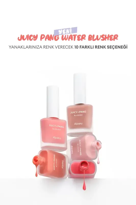 Meyve Kokulu, Nemlendirici, Doğal Görünümlü Sıvı Allık A'pıeu Juicy-pang Water Blusher (PK04)-PK04 - 8