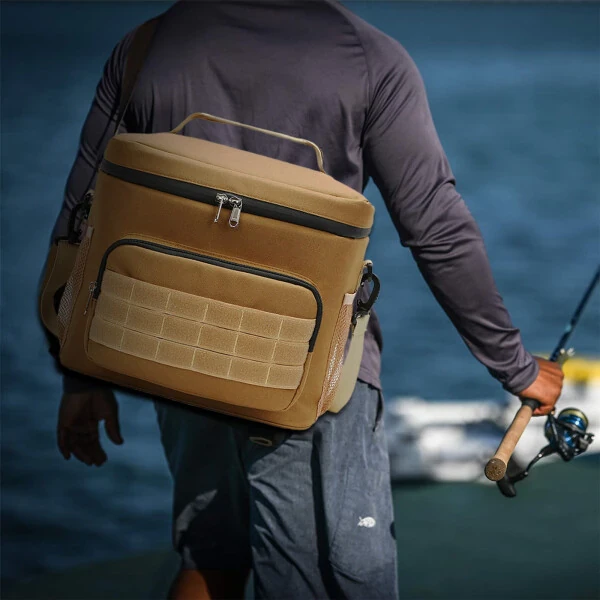 Mfigree 2024 New Tackle Bag Fishing Tackle Bag With Moulded Base Tackle Storage Bags for Anglers for All Your Fishing Gear and Tools-GOLD - 4