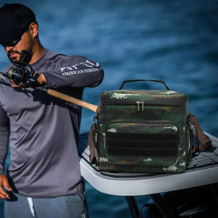 Mfigree 2024 New Tackle Bag Fishing Tackle Bag With Moulded Base Tackle Storage Bags for Anglers for All Your Fishing Gear and Tools-GREEN - 3