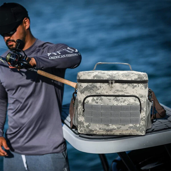 Mfigree 2024 New Tackle Bag Fishing Tackle Bag With Moulded Base Tackle Storage Bags for Anglers for All Your Fishing Gear and Tools-GREY - 3