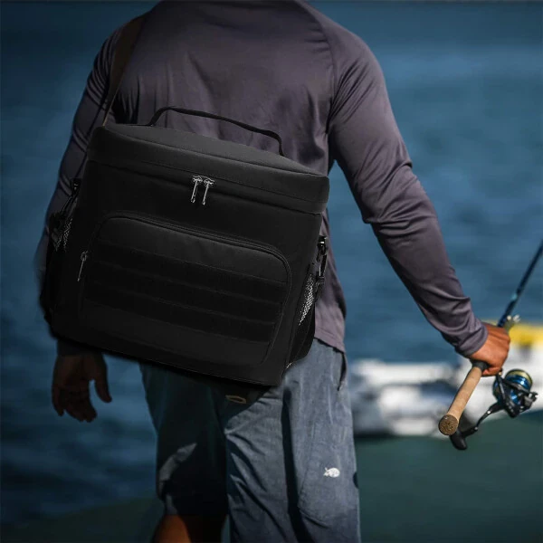 Mfigree 2024 New Tackle Bag Fishing Tackle Bag With Moulded Base Tackle Storage Bags for Anglers for All Your Fishing Gear and Tools-BLACK - 4