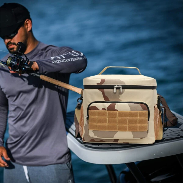 Mfigree 2024 New Tackle Bag Fishing Tackle Bag With Moulded Base Tackle Storage Bags for Anglers for All Your Fishing Gear and Tools-CAMOUFLAGE - 3