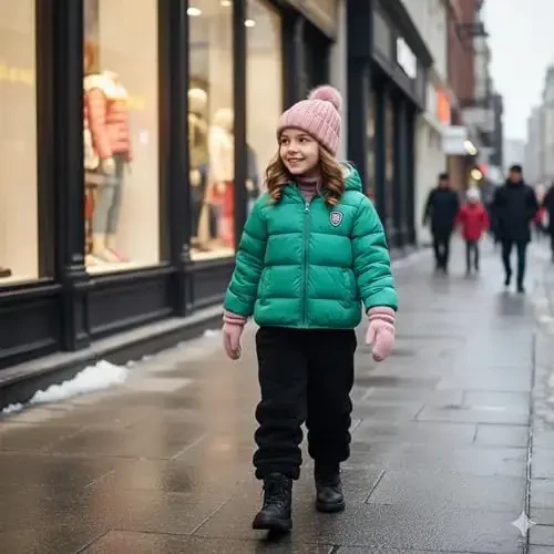 Mfmiudole Baby Boys Girls Qishki Palto, Qalin Kapşonli Pastga Tushgan Bolalar Go'daklar Qishki Issiq Kurtka Ustki Kiyim 1-7 Yillar uchun - 6