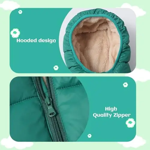 Mfmiudole Baby Boys Girls Winter Coats, Thick Hooded Down Kids Infants Toddlers Winter Warm Jacket Outerwear for 1-7 Years - 3