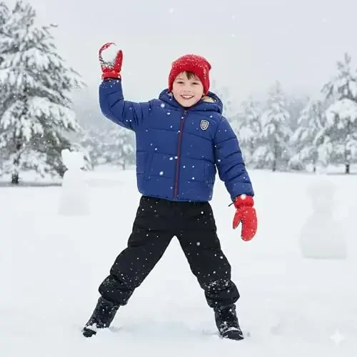 Mfmiudole Baby Boys Girls Winter Coats, Thick Hooded Down Kids Infants Toddlers Winter Warm Jacket Outerwear for 2-7 Years - 7