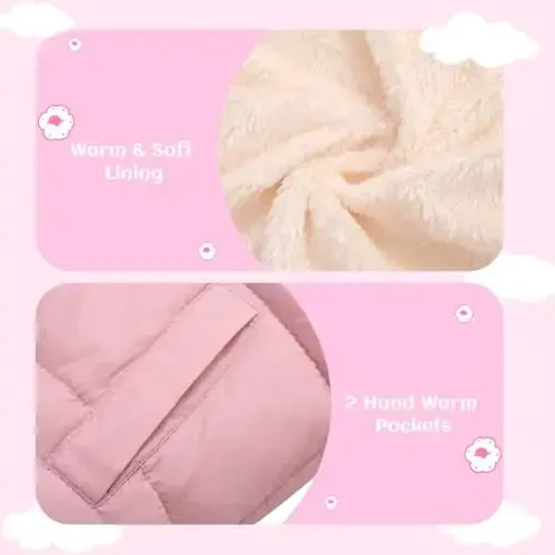 Mfmiudole Baby Boys Girls Winter Coats, Thick Hooded Down Kids Infants Toddlers Winter Warm Jacket Outerwear for 2-7 Years - 4