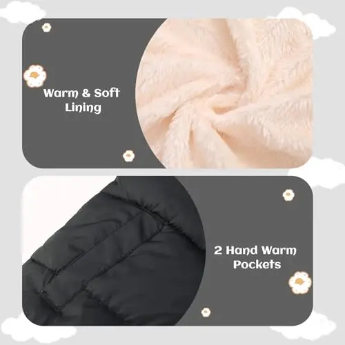 Mfmiudole Baby Boys Girls Winter Coats, Thick Hooded Down Kids Infants Toddlers Winter Warm Jacket Outerwear for 2-7 Years - 4
