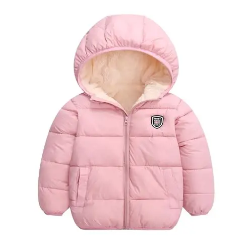 Mfmiudole Baby Boys Girls Winter Coats, Thick Hooded Down Kids Infants Toddlers Winter Warm Jacket Outerwear for 1-7 Years 