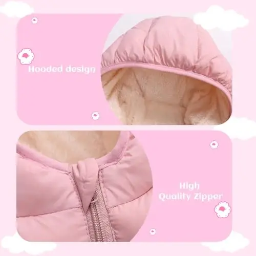 Mfmiudole Baby Boys Girls Winter Coats, Thick Hooded Down Kids Infants Toddlers Winter Warm Jacket Outerwear for 1-7 Years - 3