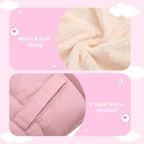Mfmiudole Baby Boys Girls Winter Coats, Thick Hooded Down Kids Infants Toddlers Winter Warm Jacket Outerwear for 2-7 Years - 4