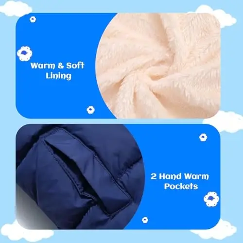 Mfmiudole Baby Boys Girls Winter Coats, Thick Hooded Down Kids Infants Toddlers Winter Warm Jacket Outerwear for 1-7 Years - 4