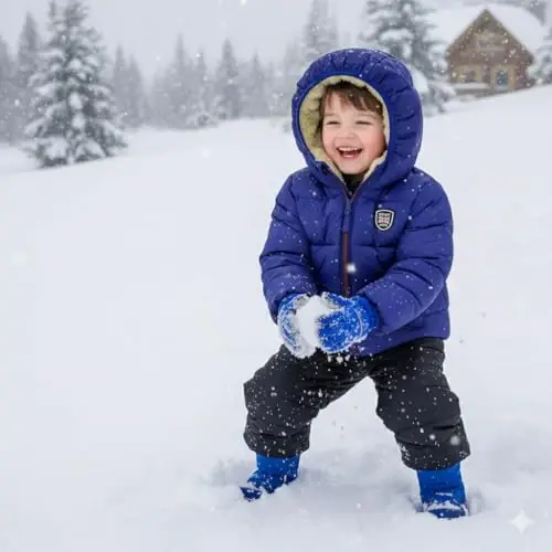 Mfmiudole Baby Boys Girls Winter Coats, Thick Hooded Down Kids Infants Toddlers Winter Warm Jacket Outerwear for 1-7 Years - 6