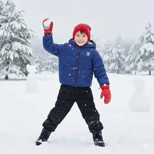 Mfmiudole Baby Boys Girls Winter Coats, Thick Hooded Down Kids Infants Toddlers Winter Warm Jacket Outerwear for 1-7 Years - 7