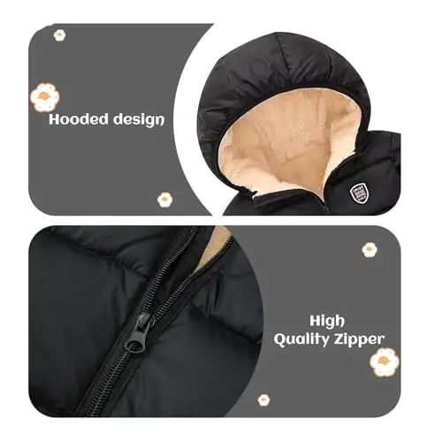 Mfmiudole Baby Boys Girls Winter Coats, Thick Hooded Down Kids Infants Toddlers Winter Warm Jacket Outerwear for 2-7 Years - 3