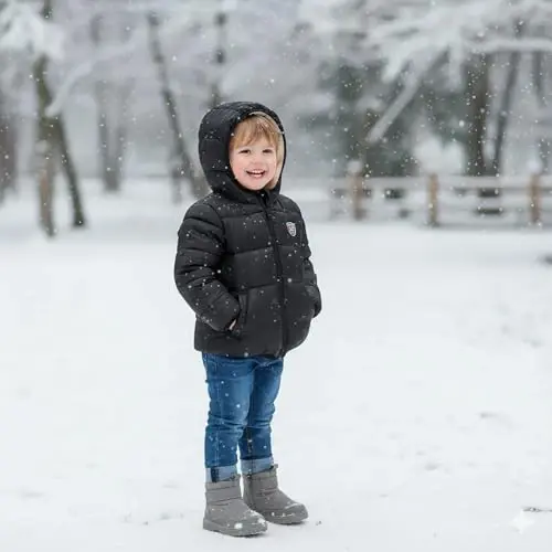 Mfmiudole Baby Boys Girls Winter Coats, Thick Hooded Down Kids Infants Toddlers Winter Warm Jacket Outerwear for 2-7 Years - 6