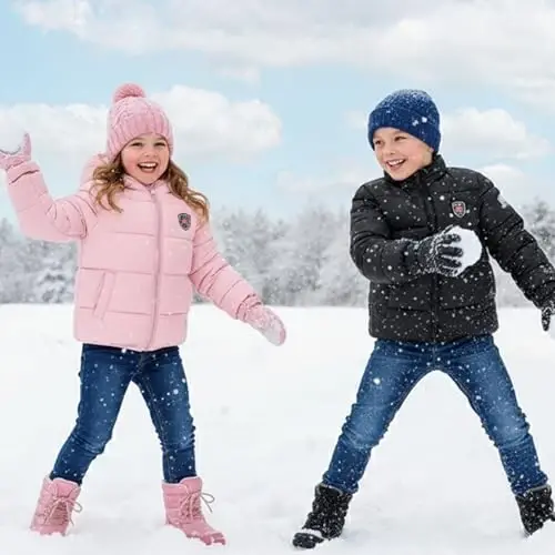 Mfmiudole Baby Boys Girls Winter Coats, Thick Hooded Down Kids Infants Toddlers Winter Warm Jacket Outerwear for 2-7 Years - 7