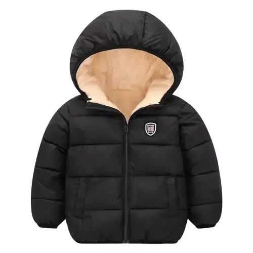 Mfmiudole Baby Boys Girls Winter Coats, Thick Hooded Down Kids Infants Toddlers Winter Warm Jacket Outerwear for 1-7 Years - 1