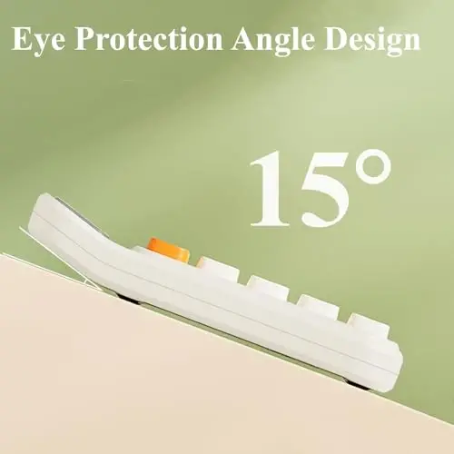 M&G Mechanical Switch Calculator, 12 Digits, Large LCD Display and Big Buttons, Cute White Desktop Calculator for Office, Home, School (Battery Included) - 4