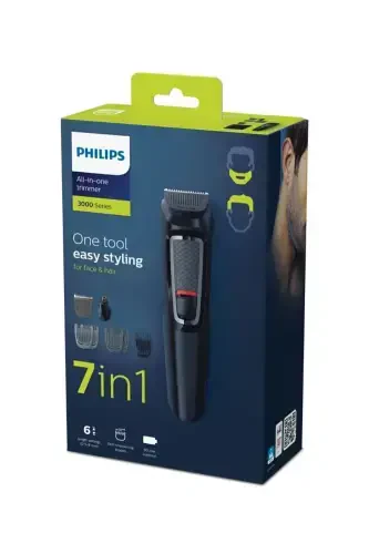 MG3720 Erkaklar uchun parvarishlash to'plami 7'si 1 da Soch va Soqol olish mashinasi - Qora - PHILIPS (1)