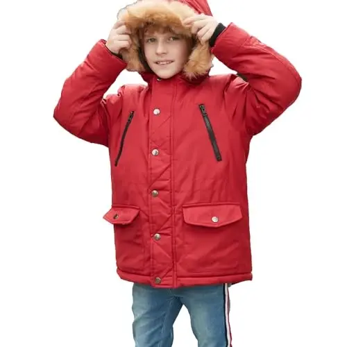 MGWDT Boy's Winter Coats Kids Puffer Jackets Thicken Warm Parka for Cold Weather | Sizes 5-14Y | - 1
