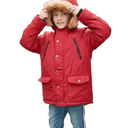 MGWDT Boy's Winter Coats Kids Puffer Jackets Thicken Warm Parka for Cold Weather | Sizes 5-14Y | - 1