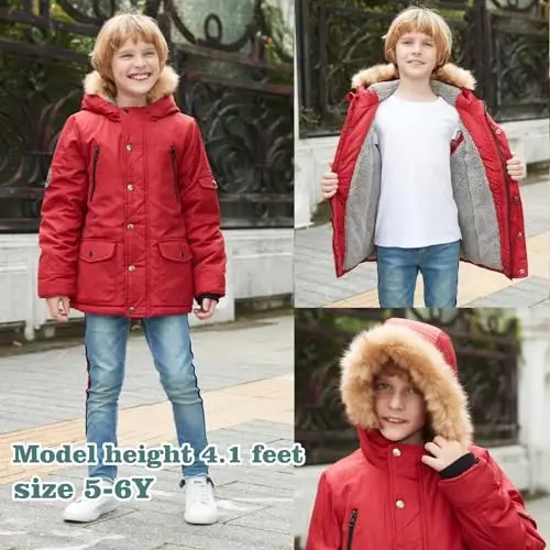 MGWDT Boy's Winter Coats Kids Puffer Jackets Thicken Warm Parka for Cold Weather | Sizes 5-14Y | - 5