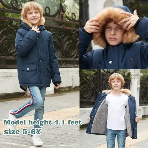 MGWDT Boy's Winter Coats Kids Puffer Jackets Thicken Warm Parka for Cold Weather | Sizes 5-14Y | - 5