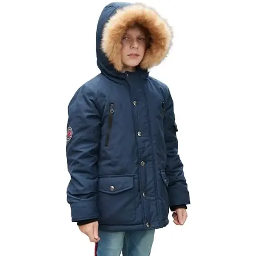MGWDT Boy's Winter Coats Kids Puffer Jackets Thicken Warm Parka for Cold Weather | Sizes 5-14Y | 