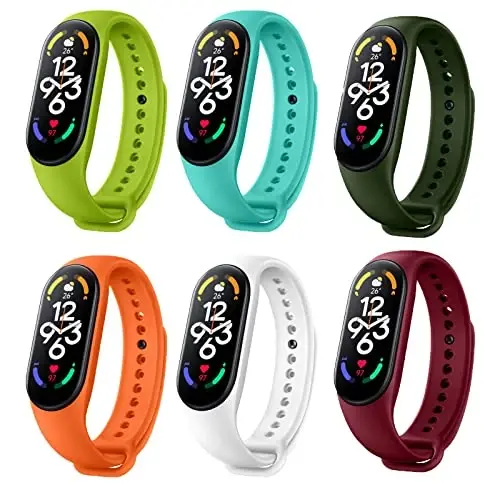 SZBAMI Bands Replacement for Mi Band 7 Strap Wristbands Compatible with Xiaomi Mi Band 7 Smartwatch Accessories Colorful Bracelet for Women Men Silicone Smart Watch Xiaomi 7 Wrist Band - 1