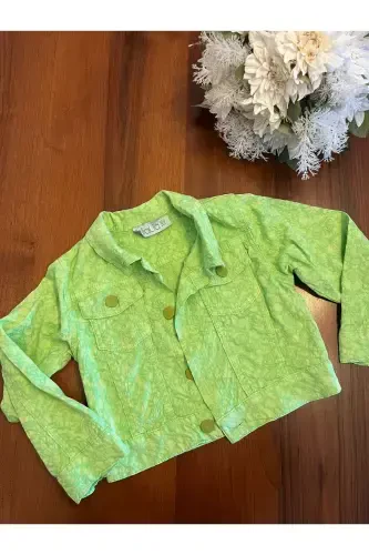 Mia lia girl and boy denim jacket slim fit-green - 1