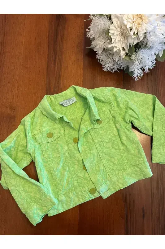 Mia lia girl and boy denim jacket slim fit-green - 1