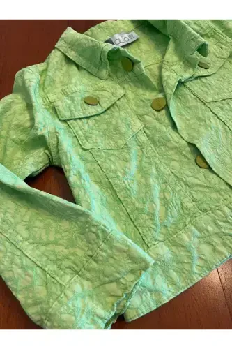 Mia lia girl and boy denim jacket slim fit-green - MIALIA (1)